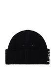 MM6 Maison Margiela Kids шапка бини вязки интарсия, черный - фото 2