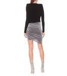 Бархатная мини-юбка Alexandre Vauthier, Steel - фото 3