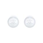 CHANEL Серебряные серьги-гвоздики White - фото