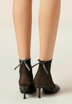 Носки Calzedonia 30 DENIER GLITTER AND BOWS, Black/Mottled Dark Grey - фото 2