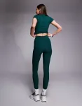 Леггинсы для йоги с завышенной талией и мягкой талией 4505 Tall Icon Evergreen - DGREEN - фото 4
