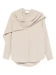 Блузка с драпировкой Su, бежевый - фото