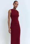 Платье Mango MIDI WITH JEWEL DETAIL, Bordeaux - фото 4