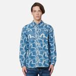Рубашка мужская джинсовая синяя Evisu, синий - фото 3