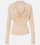 Фини топ из драпированного джерси Tove, кремовый - фото