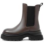 COMELY Ботинки челси женские, черно-коричневые - фото