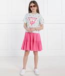 Футболка детская Guess с розовым принтом, зеленый - фото 2