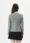 Кардиган ONLY ONLMELLI O NECK BUTTON, Medium Grey Melange/Light Grey - фото 3