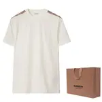 Футболка Cotton с клетчатым кантом Burberry, белый - фото 12