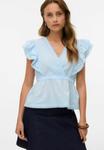 Блуза Vero Moda AWNOIR VNECK, Ice Water/Light-Blue Denim - фото