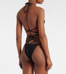 Украшенные бикини-трусики Same, Faux Suede Black - фото 3