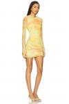 Мини-платье Mirza Afrm, acid yellow marble - фото 2