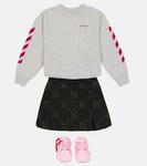 Юбка с вышитым логотипом Off-White, черный - фото 2