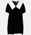 Бархатное мини-платье Nina Ricci, черный - фото