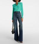 Рубашка из шелкового крепдешина Balmain, Menthe - фото 2