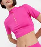 Укороченный топ с логотипом Off-White, красный - фото 4