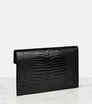 Клатч Uptown из лакированной кожи Saint Laurent, черный - фото 4