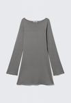 Платье Weekday BOATNECK LONG SLEEVE DRESS, Grey - фото 4