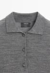 Поло Massimo Dutti Polo shirt, Dark Grey - фото 7