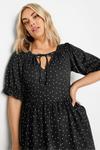 Свободное платье мини в горошек Yours, черный - фото 4
