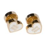 MIU MIU Серьги из латуни унисекс Gold/White - фото 4