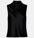 Бархатная сатиновая майка Leset, Black - фото