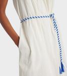 Вышитое хлопковое платье миди Juliette Velvet, Cream/Cobalt - фото 6