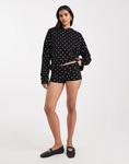 Шорты Edikted Chelsie polka dot sweat, черный - фото 3