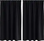 Плотные шторы с кольцами, 2 шт., черные, 140 x 140 см vidaXL - фото