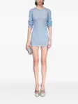 Платье мини в технике кроше AREA, синий - фото 2