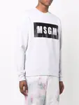 Толстовка с логотипом MSGM, серый - фото 3