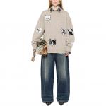 Свитер с интарсией Acne Studios, светло-бежевый - фото 5