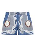 Плавки-шорты с принтом Versace Barocco, синий - фото