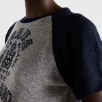 Logo intarsia T shirt PRADA, серый - фото 7