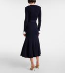 Платье миди из ребристой ткани Self-Portrait, темно-синий - фото 3