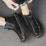 Мотоциклетные ботинки - мотоциклетная обувь с широким носком, водонепроницаемые, ручная прошивка из кожи для походов и вождения Generic, черный - фото 3