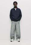 Толстовка PULL&BEAR BASIC QUARTER-ZIP, Dark-Blue Denim - фото 2
