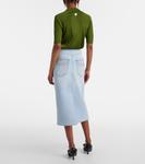 Джинсовая юбка миди Acne Studios, светло-синий - фото 3