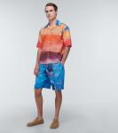 Шелковые шорты с принтом Marni, Cobalt - фото 2