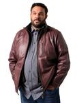 Кожаная куртка Men Plus, бордовый - фото 3