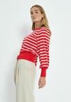 Джемпер Minus LIVA LONG SLEEVE, S Tomato Striped/Red - фото 3