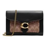 COACH Сумка через плечо с кожаным ремешком и монограммой - фото