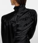 Блузка из шелкового атласа Balenciaga, черный - фото 5