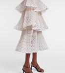 Платье миди в горошек с ярусами Zimmermann, Cream/Black Polka Dot - фото 5