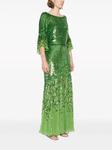 Temperley London платье макси Celestial с пайетками, зеленый - фото 3