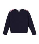 Свитер из чистой шерсти Moncler Enfant, темно-синий - фото