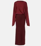 Платье макси с накидкой из сосны Aya Muse, бордовый - фото