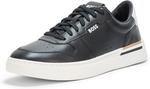 BOSS Мужские кожаные кроссовки Clint Low Profile, Black Gloss - фото