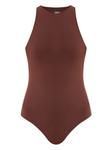 Бесшовный боди Heist, коричневый - фото