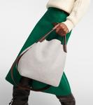 Кашемировая сумка-ведро bale среднего размера Loro Piana, белый - фото 2